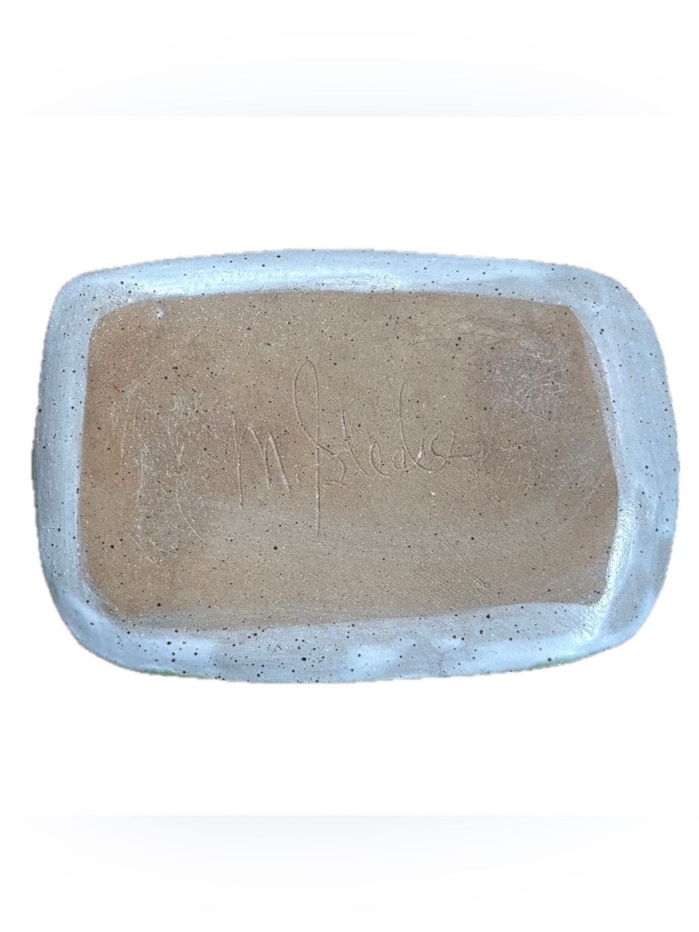 Blueberry Heart Pottery Soap Vanity Trinket Dish Handmade Artist Signed Rustic - Picture 3 of 6